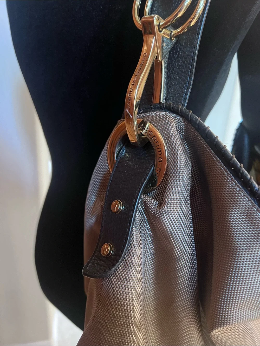 Anteprima Nueve Jean-Pierre Klifa Silver Nylon Hobo Bucket Shoulder Bag Floral